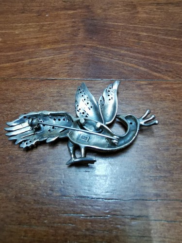 Marcasite Sterling Silver Peacock Brooch - Bild 3 von 5