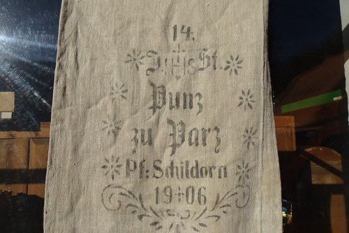 1 LEINENSACK 1906 linen bag Bauer Leinen Getreidesack bedruckt 4920 Schildorn - Picture 4 of 13
