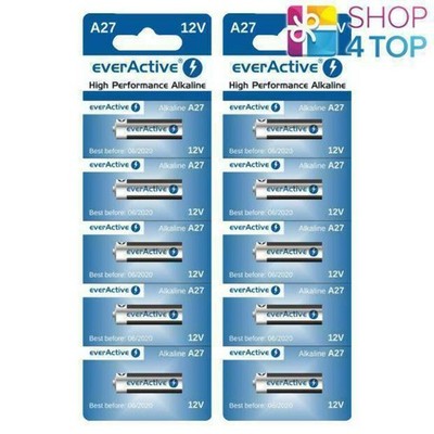 10 Pile Alcaline 12V MN27 - Batterie Telecomando Cancello A27 V27A - Generiche