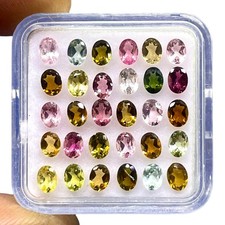 VVS 30 Pcs Natural Multi Tourmaline 4x3mm Oval Cut Loose Untreated Gemstones Lot