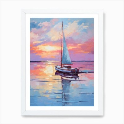 Sunset Sailboat 2 Art Print Framed Wall Art Poster Canvas Print Picture