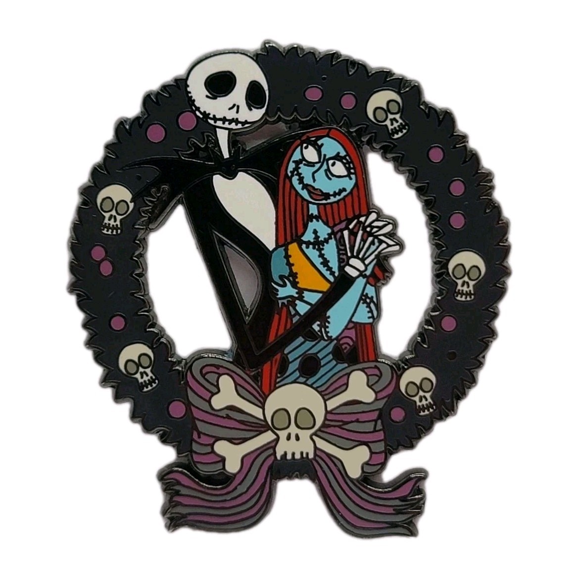 Disney Pin 2006 Nightmare Before Christmas Jack & Sally Wreath #41488 Trade Ship