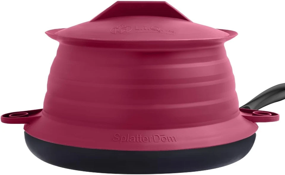 L.I.Q Silicone Splatter Guard 10-12 Inch Pots - Bordeaux - Image 3 of 4