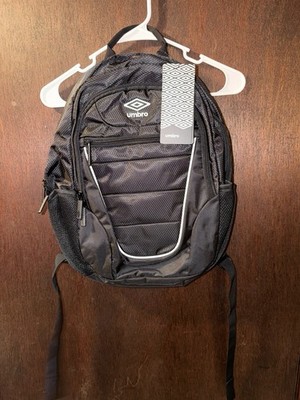 Umbro Black/Silver 16'' Unisex Backpack NWT