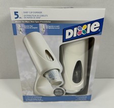 VTG Dixie Cup Dispenser 5oz Countertop/Wall Mount NOS NEW Retro Silver Accent