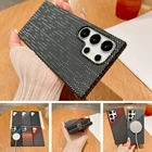 For Samsung Galaxy S25 Ultra S24 S23 S22 Carbon Fiber Texture Magnetic Slim Case