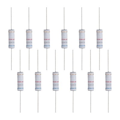 12 Pcs 6.8K ohm Resistor 5 Watt Metal Film Fixed Resistor for Breadboard