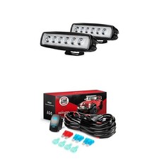 Nilight LED Light Bar 2PCS 18w Spot Driving Fog Light With 12V 5Pin Rocker Sw...