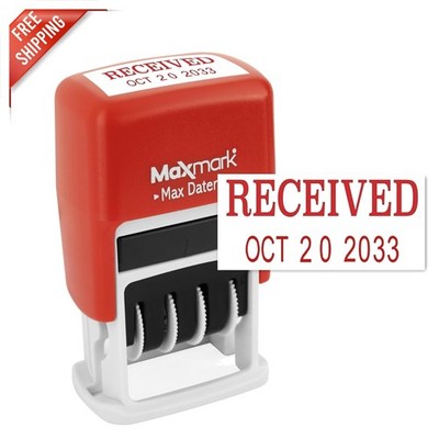 Effortless Self-Inking Rubber Date Stamp - Received Phrase, Long-lasting Red Ink