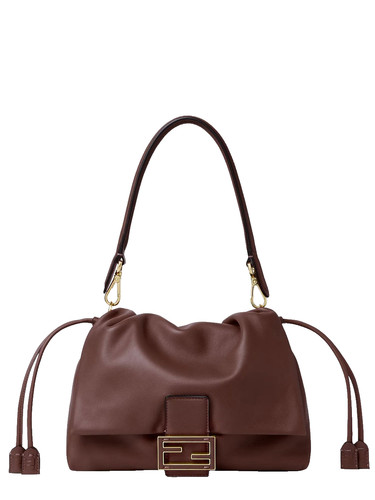 FENDI Mamma Baguette Medium $3700 Mahogany brown Shoulder Bag New & Authentic