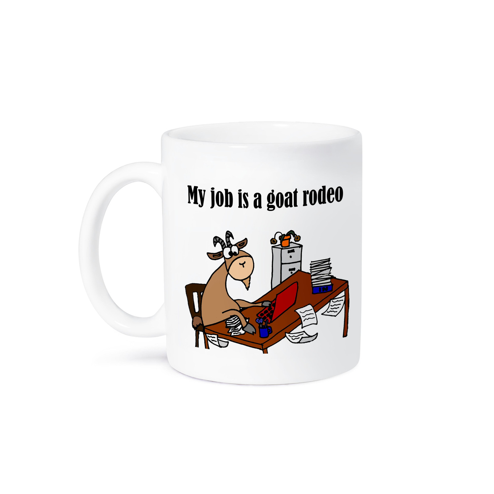 3Drose Funny Goat Rodeo Job Cartoon Coffee Mug