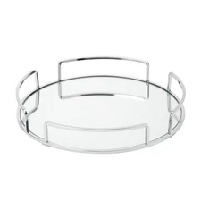 Mirrored Vanity Tray | Dimensions : 12.99" L x 12.99" W x 2.05" H | Glass Bas...