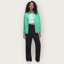 Everlane Oversized Striped Button Up Mint Green Cotton Oxford Preppy Minimalist