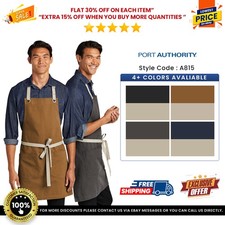 Port Authority A815 Unisex 100 Cotton Canvas Full Length Two Pocket Apron