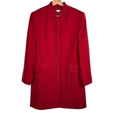 Amanda Smith Red Skirt Suit 6 Button Front Career Formal Professional Office