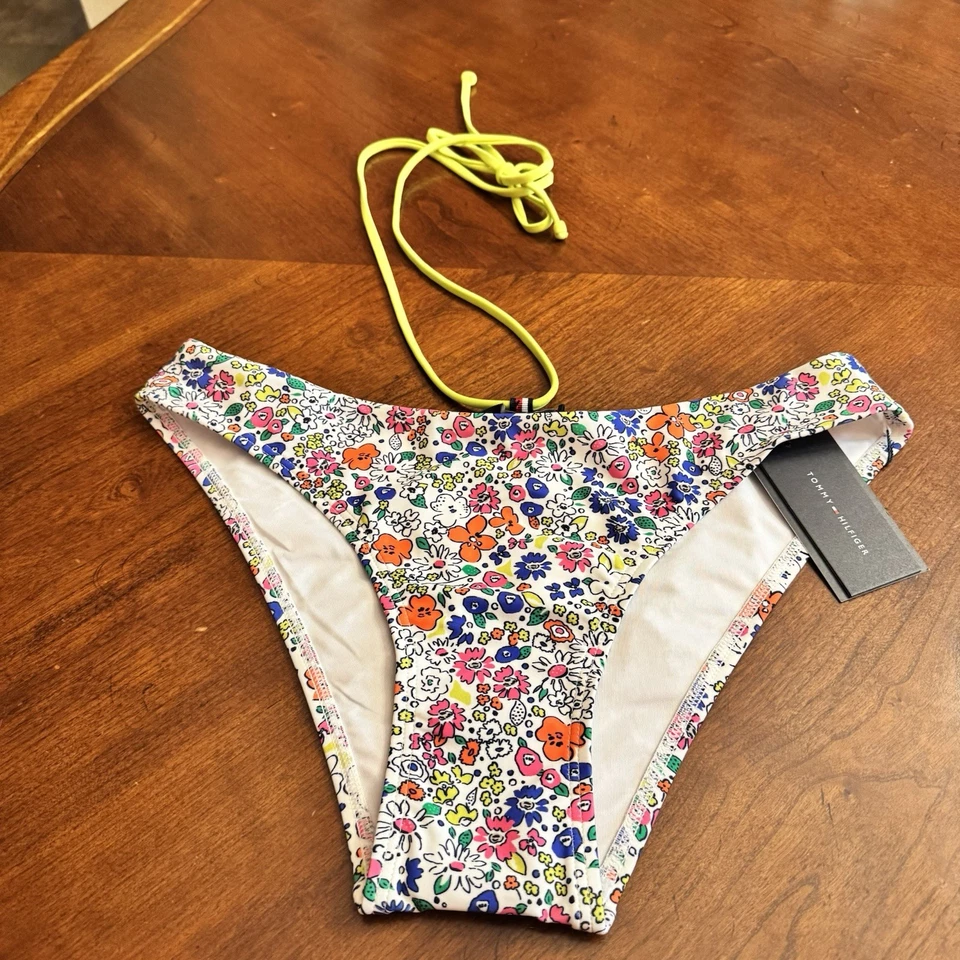 Tommy Hilfiger High Waist Swim Bikini Bottoms- 4 Way Stretch 50+ UPF/SPF Sz L - Image 4 of 4