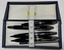 Bill Blass Ballpoint Pen Mechanical Pencil Set 100020-2 Black Lacquer Chrome