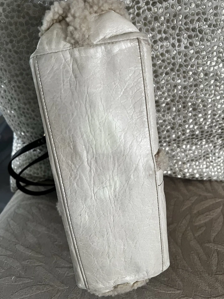 Coach Off White Fur Lined Handbag Purse with Matching Wristlet and Wallet Set - Image 3 of 4