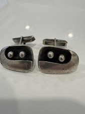 Vintage mid century modernist CUFFLINKS from Mexico sterling silver 925