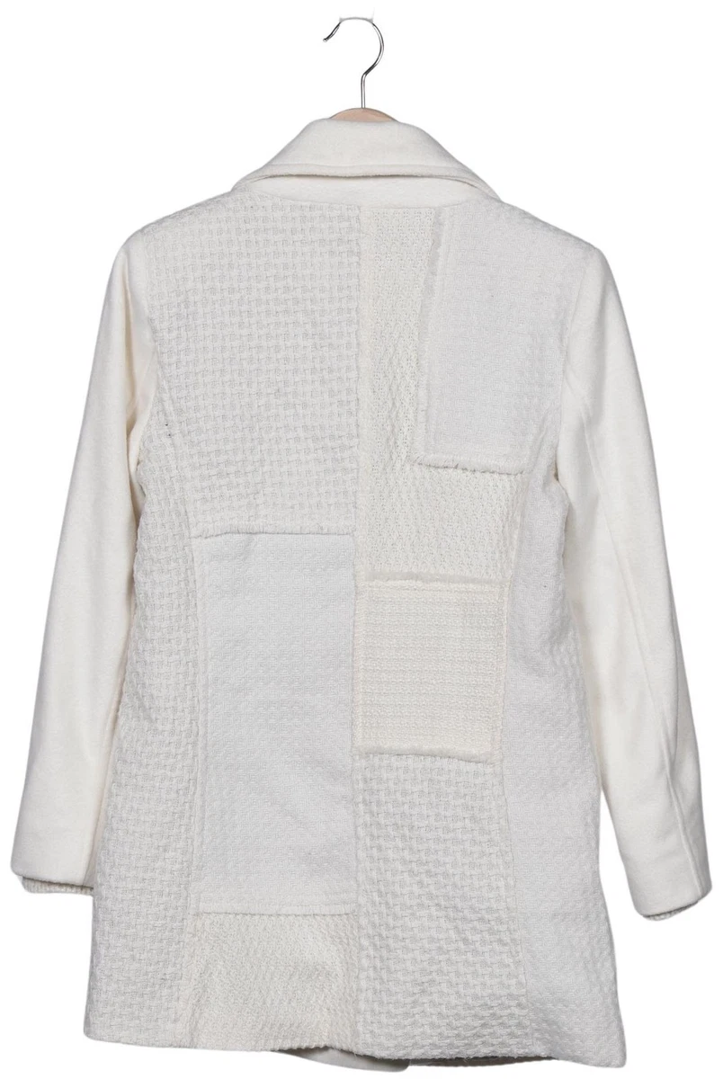Desigual Mantel Damen Jacke Parka Gr. 38 Wolle Baumwolle Cremeweiß #is4jf10