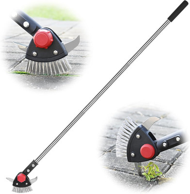 Crack Weeder Tool Long Handle Adjustable 3-in-1 Stainless Steel Crevice Cleaner