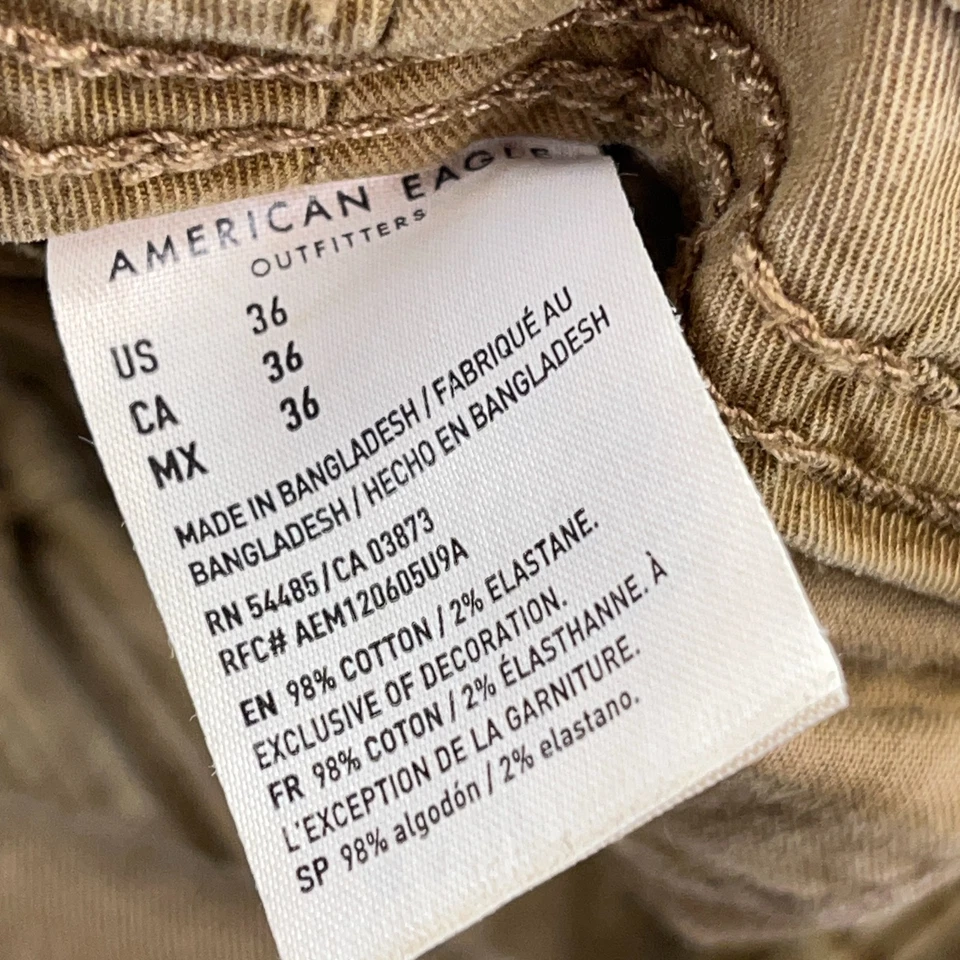 American Eagle Cargo Shorts Men 36 Tan Brown Khaki Classic Fit Retro VTG Y2K - Image 3 of 4
