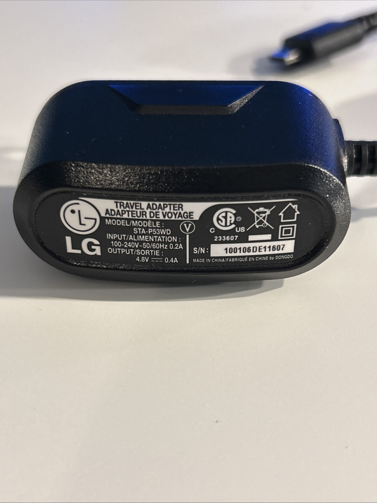Genuine LG STA-P53WD 4.8V Travel Wall Charger Pre-Owned