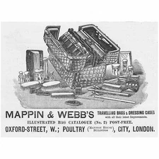 MAPPIN & WEBB Travelling Bags & Cases - Victorian Advertisement 1888
