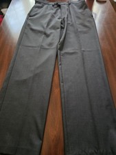 Haggar Men's Dress Pants 34x32 Black Classic Fit Flat Front Business Career