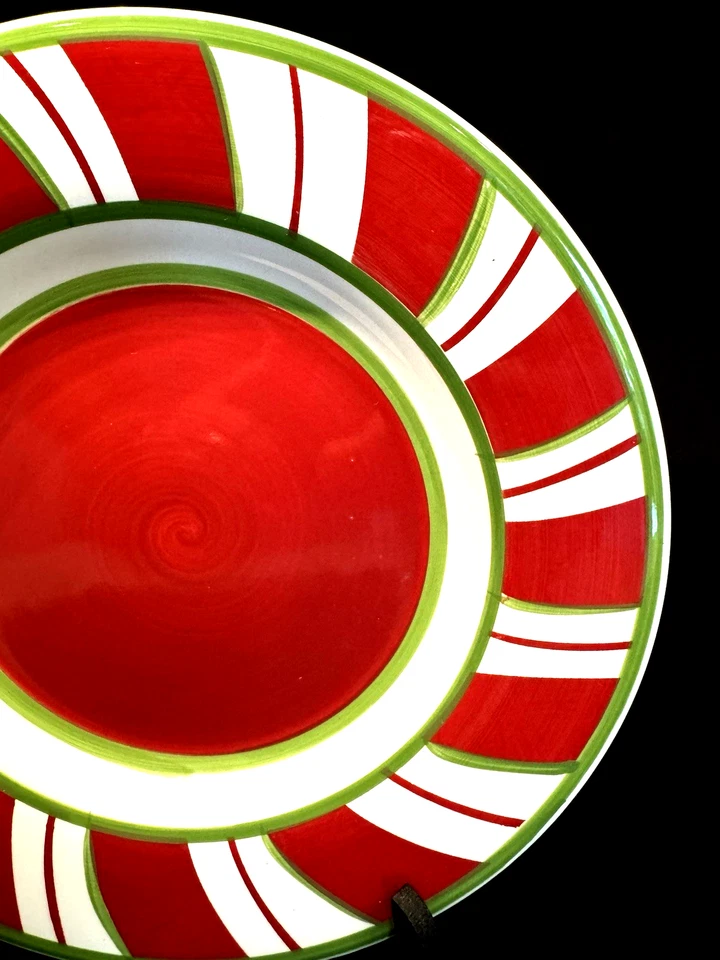 PLATO DE CENA DE MENTA DE VACACIONES North Pole Trading Co. Bastón de Caramelo Rayas *¡EXCELENTE!!* Foto 2 de 4