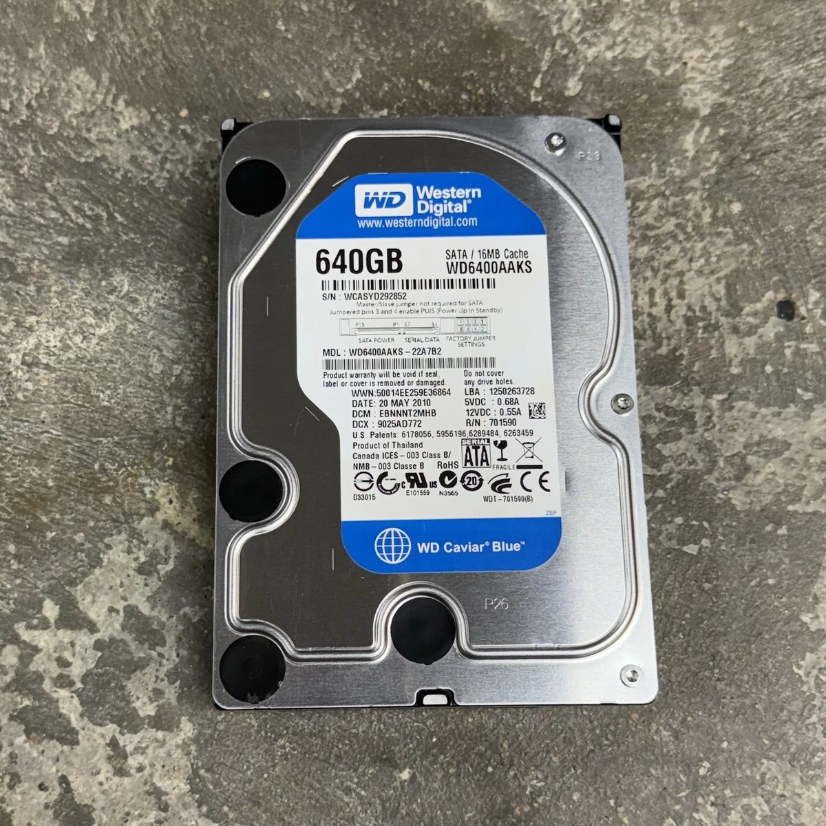 Western Digital Internal Hard Disk Drives 640 GB Storage Capacity
