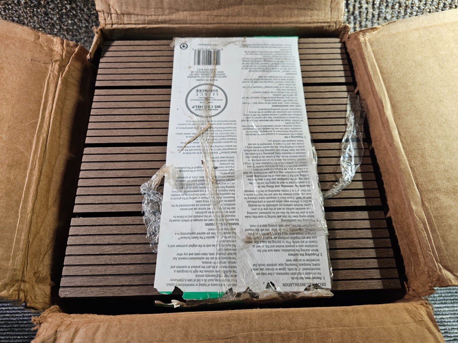 (QTY 24) Select Surfaces SCDTP0401 Composite Deck Tiles Cedar 11.81" x 11.81"