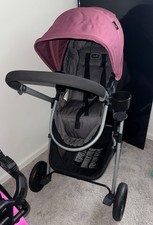 Evenflo Pivot Single Reversible Stroller w Canopy, Cup Holder, Basket Pink/Gray