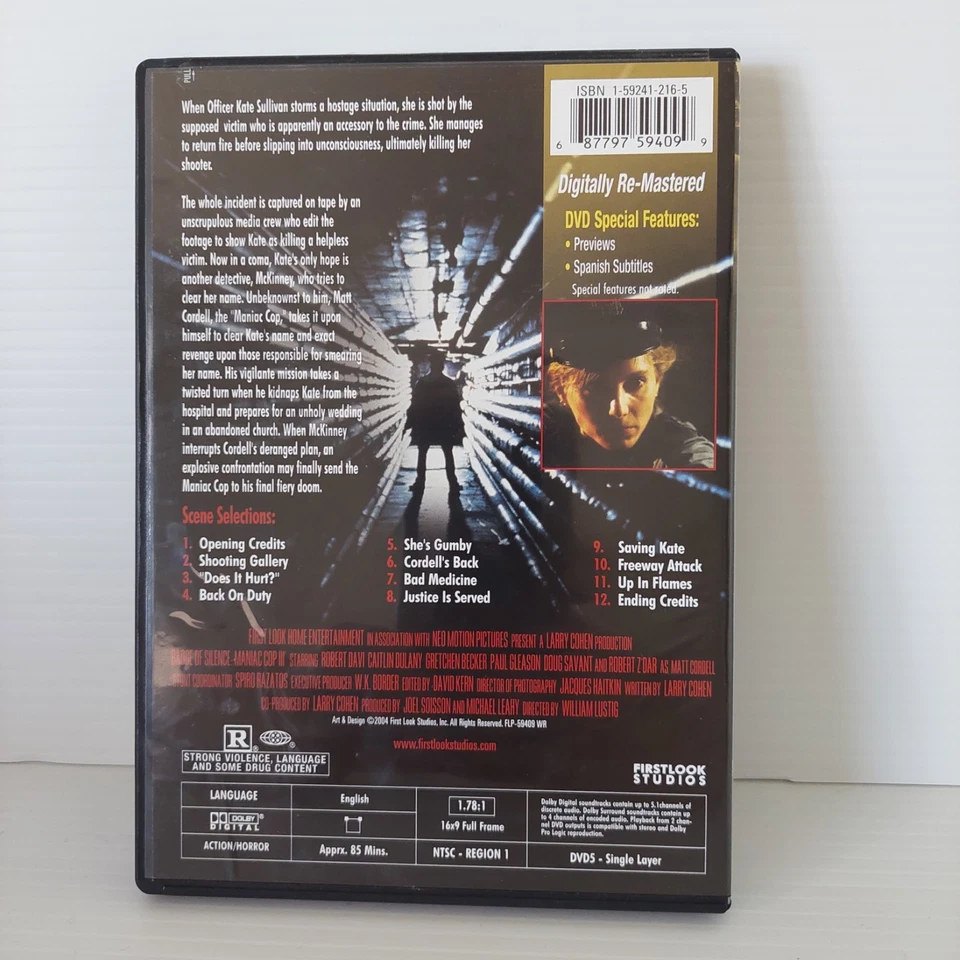 Maniac Cop 3 Badge of Silence DVD 90s Independent Horror Slasher Region 1 HTF - Image 2 of 4