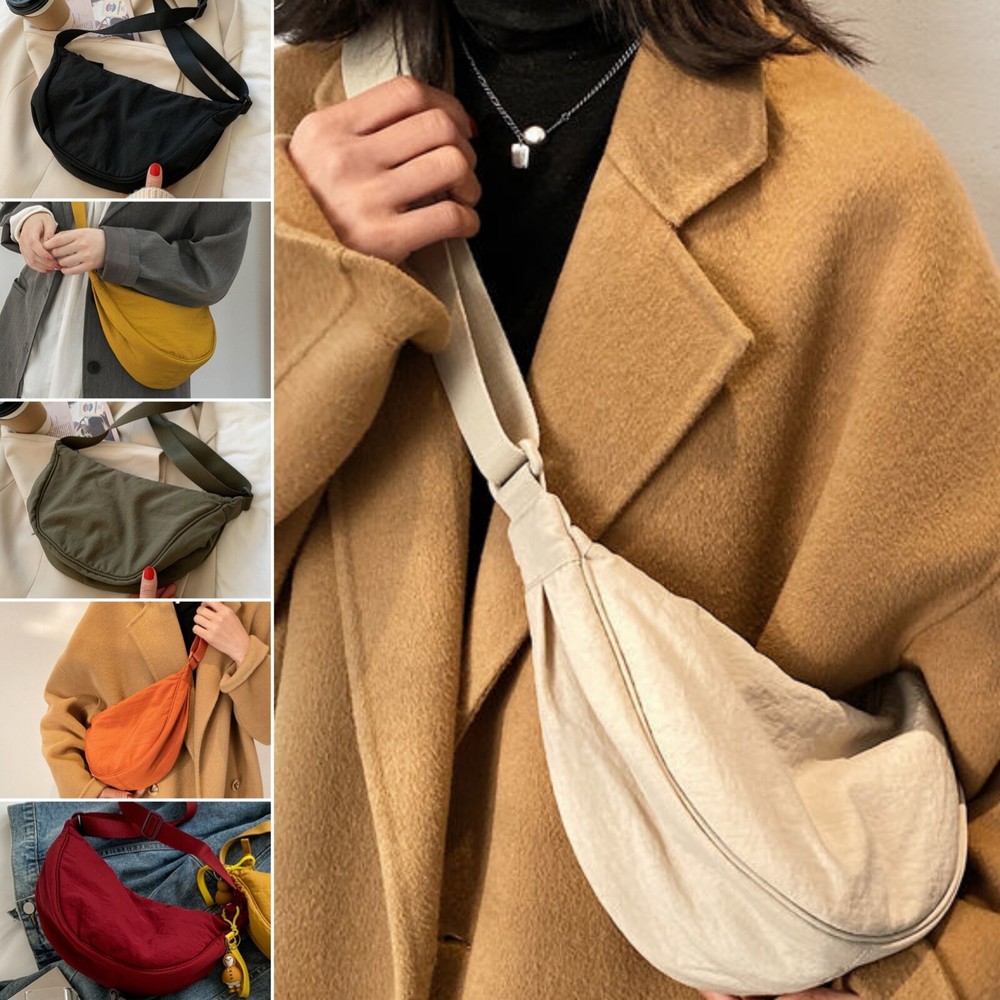 Lightweight Nylon Crescent Crossbody Bag for Women & Men - Fanny Pack & Travel Wallet  