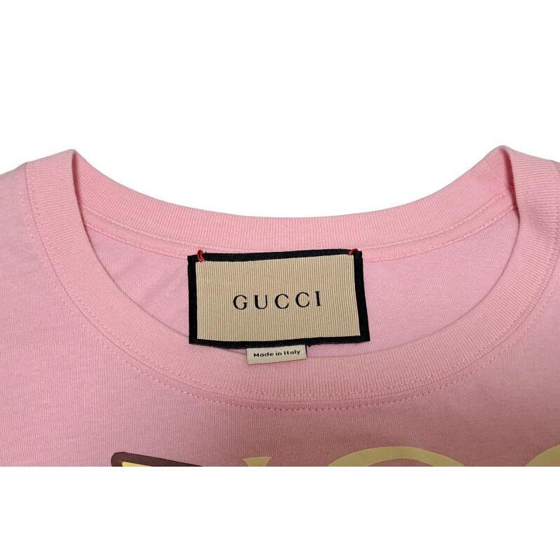 Gucci Authentic T-shirt Bananya Logo Pink Short Sleeves Size