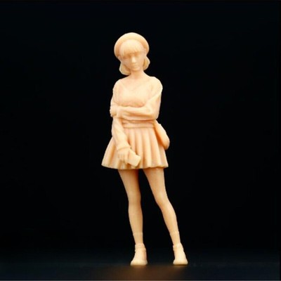 Fashion Student Girl 1:64 Miniatures Figures Street Scene Model Cars 3D Printing