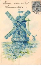 Fantasy - No. 83595 - Windmill In Myosotis - Embossed Card
