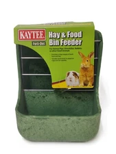 Kaytee Hay & Food Bin Feeder for Rabitts and others Small Animals. Green. Small