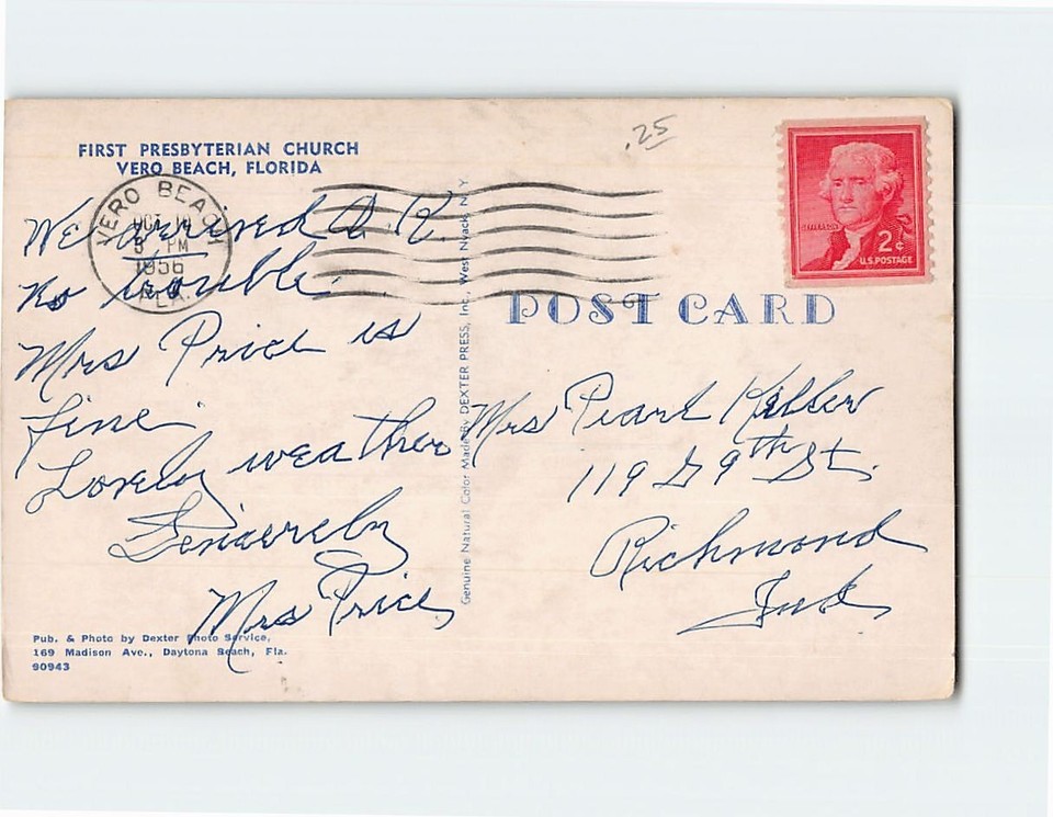 Postcard First Presbyterian Church Vero Beach Florida USA eBay
