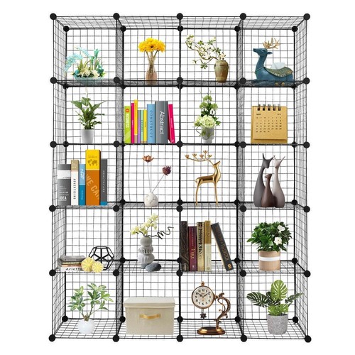 20 Cubes Metal Grids Wire Cube Storage Organizer Closet Cabinet (47 x 14 x 70)" - Picture 3 of 8