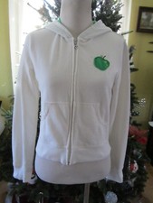 Justice White Green Cropped Hoodie Cotton Size XXL