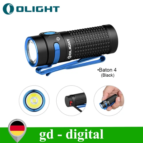 Olight Baton 4 Torcia Ricaricabile (Nero)