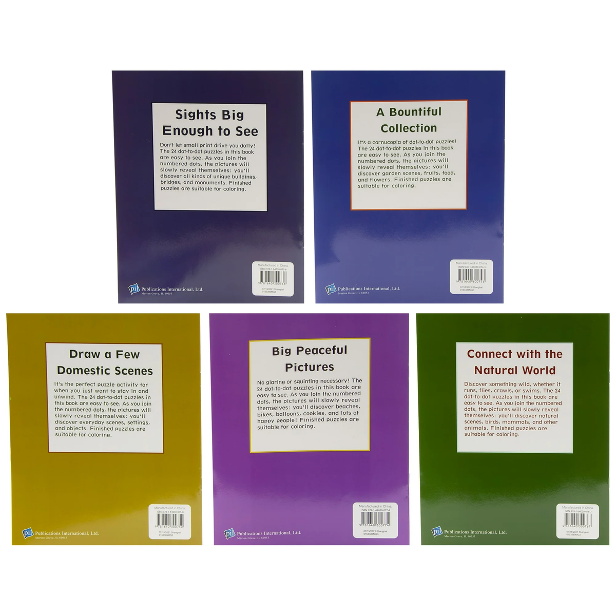Dr.Brain基本編セット&Dr.5基本編セット Brain Games 5 Booklet Set - Large Print Dot to Dot by