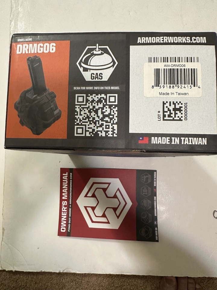 Airsoft Green Gas Hi Capa Drum Mag AW Custom Used for Parts Repair