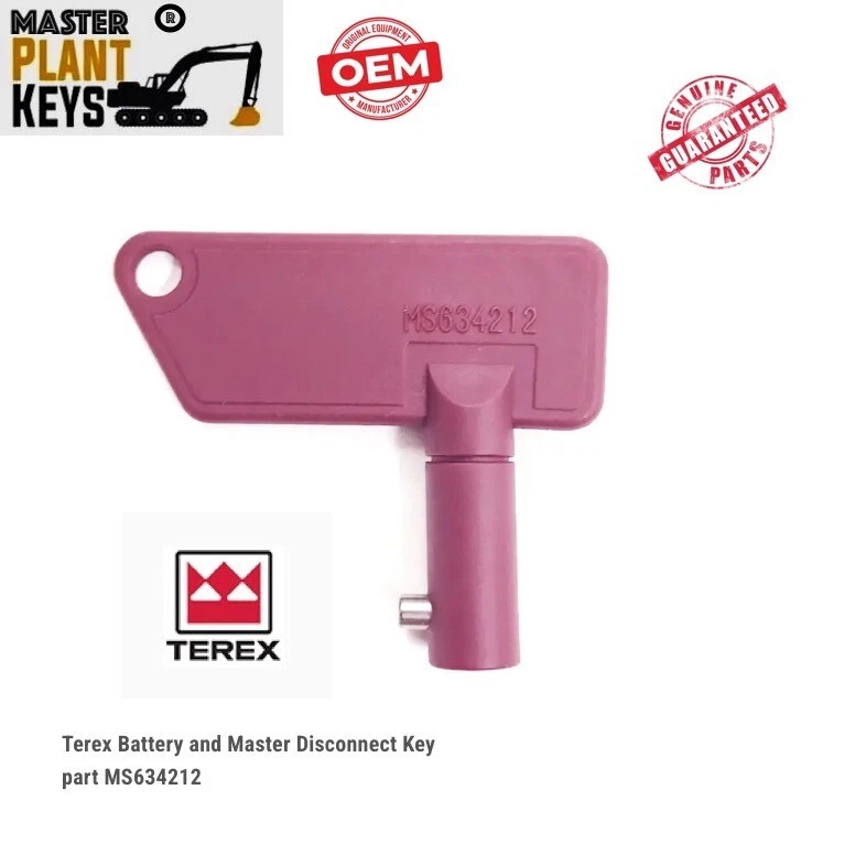 Master Plant Keys Terex Battery and Master Disconnect Key part # MS634212