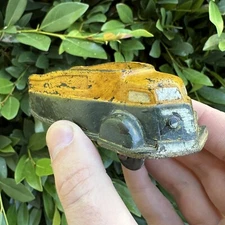 Antique 1930’s The Sun Rubber Co Streamlined Toy Truck Vehicle Yellow & Blue