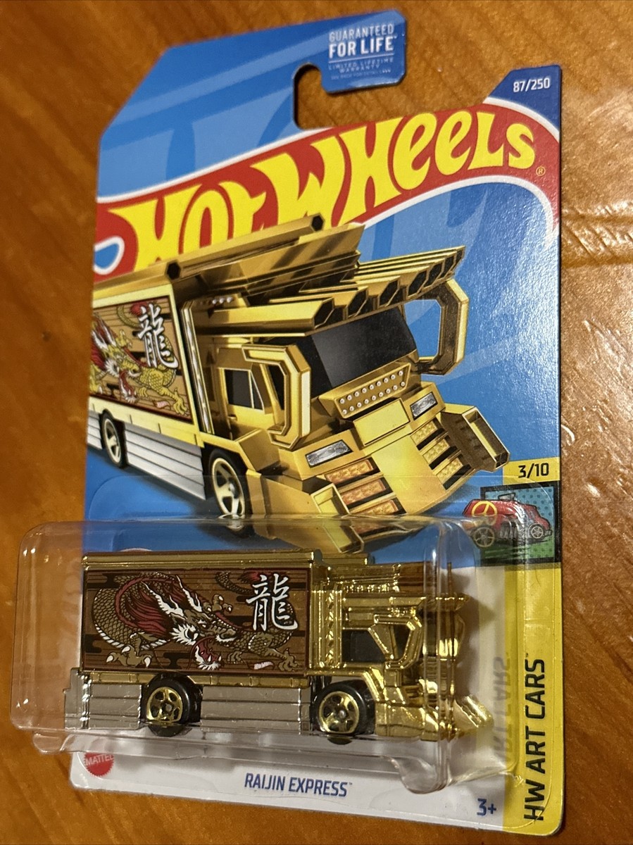 Hot Wheels RAIJIN EXPRESS Gold 87/250 And Hot Wheels Art Cars 3/10