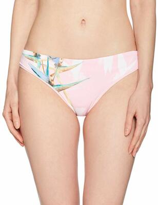 Bikini Lab Junior's Cinched Back Hipster Bikini Swimsuit Bottom, Coral, Small