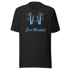 Zen Mindset - Blue Bamboo Blue Font T-shirt